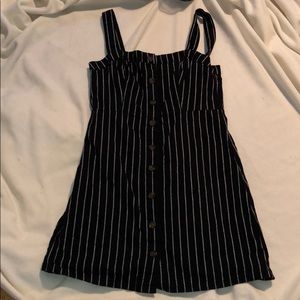 Black and white striped dress
